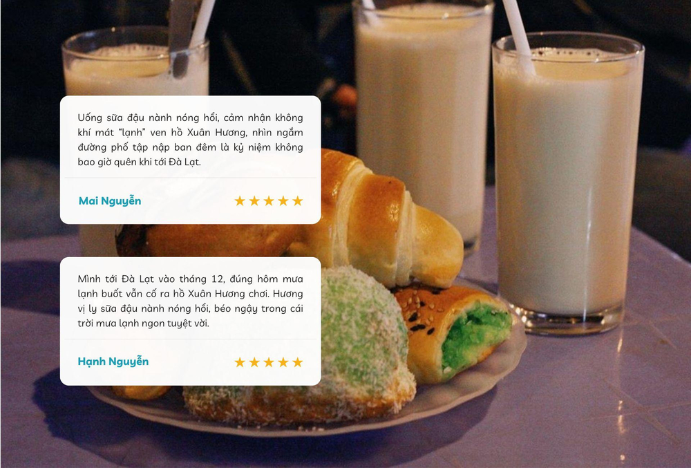 Cảm nhận của du khách khi thưởng thức ly sữa đậu nành nóng hổi quanh khu vực hồ Xuân Hương